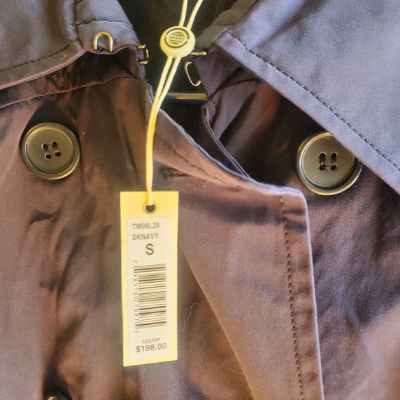 Max Studio London Womens Trench Cape Jacket, Small dknavy - Picture 6 of 7